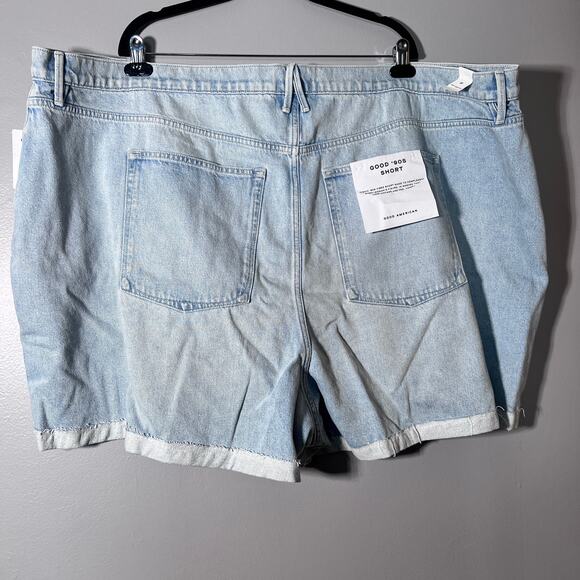 NWT Good American Good ’90s Denim Shorts Size 30 Plus High Rise Light Wash - Picture 2 of 9